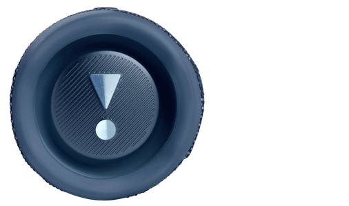 Un bouton rond bleu avec un symbole de point d'exclamation au centre, indiquant la prudence ou une alerte.