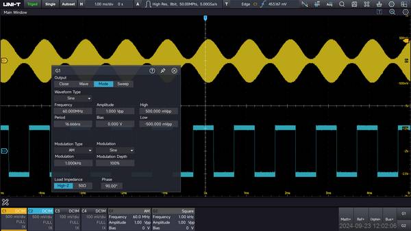 Uni-T MSO7000X-AWG Logiciel de mesure mise à niveau