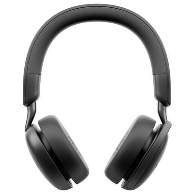 Casque audio noir supra-auriculaire vu de face, mettant en valeur son design élégant et ses coussinets confortables.