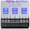 Chargeur GaN de 240 W de puissance totale avec plusieurs ports USB : USB-A1/A4 (20 W), USB-C1/C2 (30 W), USB-C3/C4 (100 W) ; le chargeur permet la charge simultanée de plusieurs appareils.