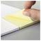 Une main qui décolle un post-it jaune d'un bloc-notes, soulignant l'action de prendre des notes ou de laisser un message.