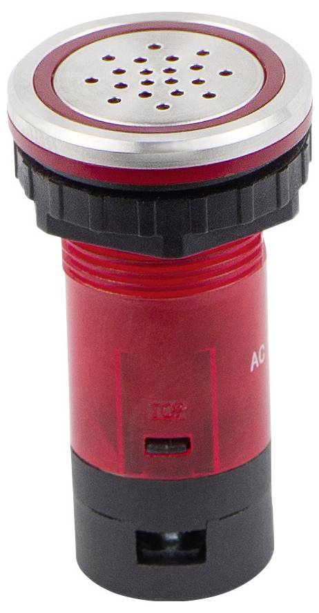 Voyant d'alarme rouge de machine d'urgence avec base noire et grille métallique sur le dessus, probablement utilisé pour signaler des alertes ou des avertissements.