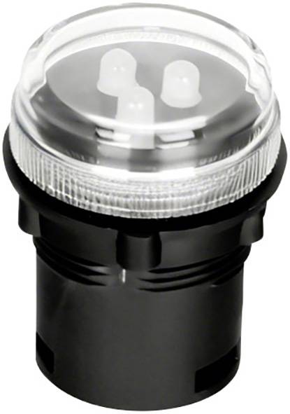 Un composant électrique rond, noir et transparent avec trois broches à l'intérieur, généralement utilisé dans des applications industrielles ou électroniques.