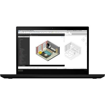 Un ordinateur portable affiche un design de pièce en rendu 3D sur son écran, présentant un espace de vie avec des meubles, accompagné d'un plan d'architecture correspondant en nuances de gris.