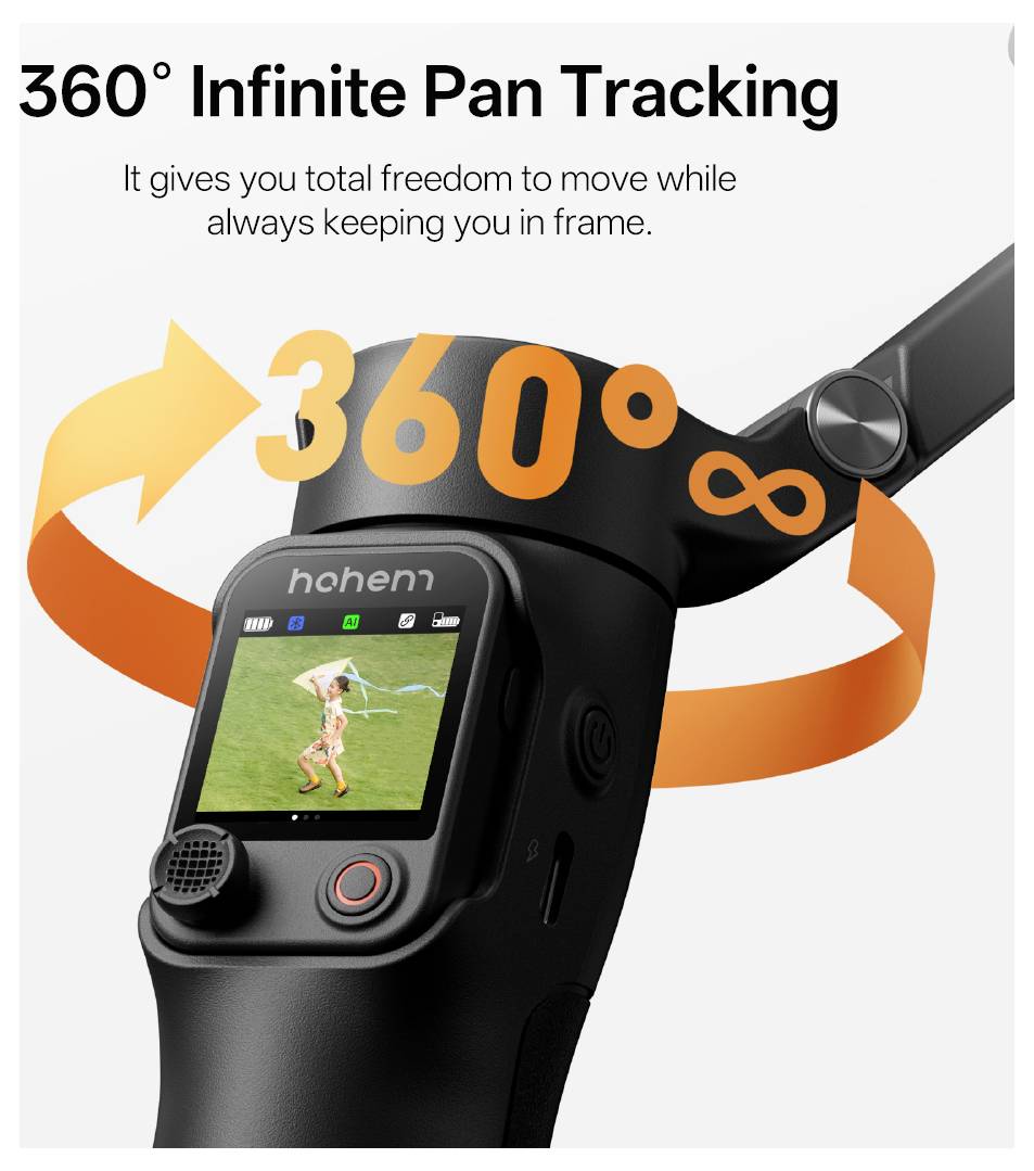 Hohem iSteady V3 Ultra BLK Nacelle électrique 1/4 pouce noir Bluetooth, batterie intégrée, avec pied, avec support pour -10