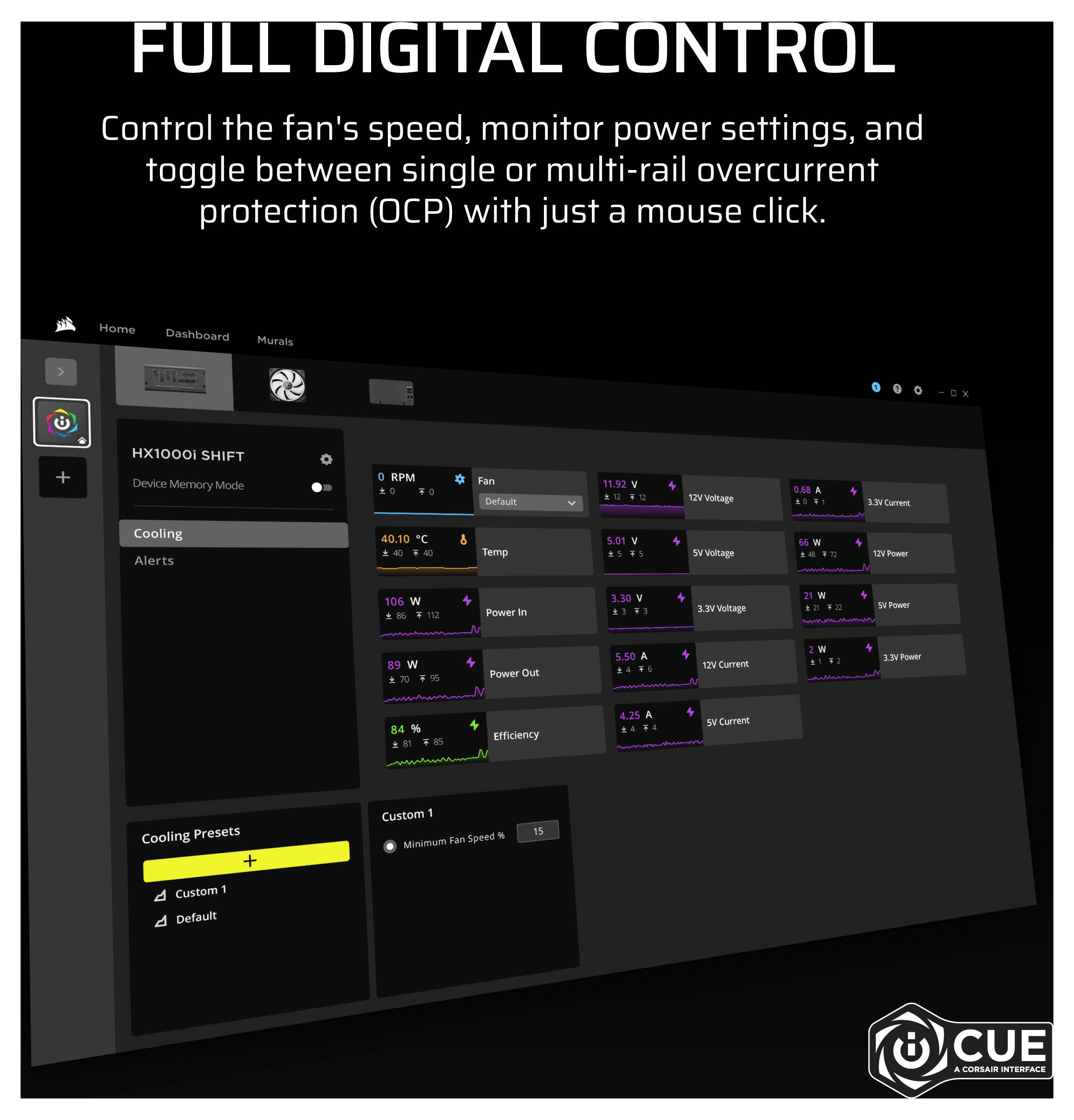 Corsair HX1000i SHIFT Alimentation PC 1000 W ATX 80PLUS® Platinum-34