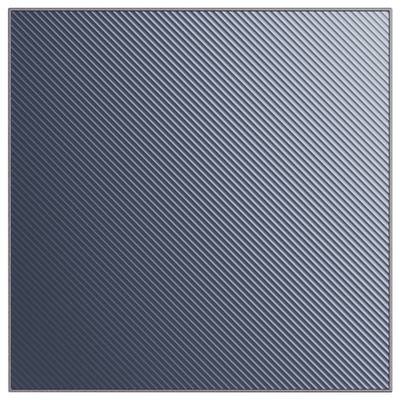 Une tuile carrée avec des rainures diagonales créant une surface texturée, colorée en dégradé du gris foncé au gris clair.
