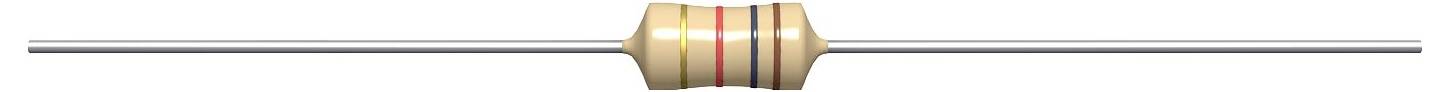 Un résistor avec des bandes colorées indiquant sa valeur de résistance.