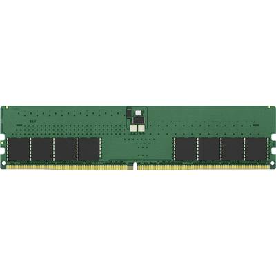Un module de mémoire vive (RAM) vert avec des puces noires et des broches de connexion dorées, utilisé pour le stockage temporaire de données dans les appareils électroniques.