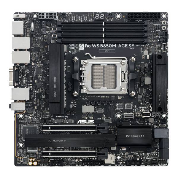 Asus PRO WS B850M-ACE SE Carte mère Socket (PC) AMD® AM5 Facteur de forme (détails) Micro-ATX Chipset de la carte mère AMD® B850