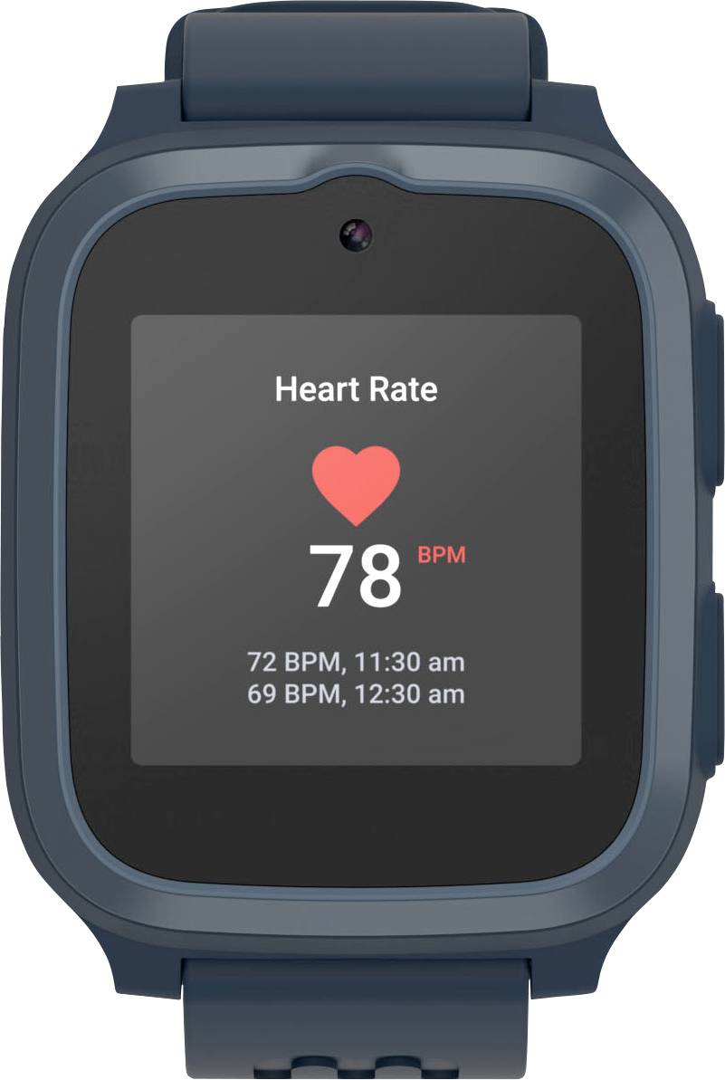 Écran de montre connectée affichant un rythme cardiaque de 78 battements par minute, avec des lectures précédentes de 72 battements par minute à 11h30 et 69 battements par minute à 00h30.