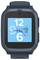 Une montre intelligente numérique affichant '12:06', 'Jeu 5 janv', avec des barres de signal cellulaire et un graphique d'oiseau déformé sur un fond bleu.
