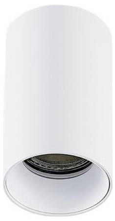 Luminaire de plafond cylindrique blanc avec une ouverture circulaire encastrée au bas