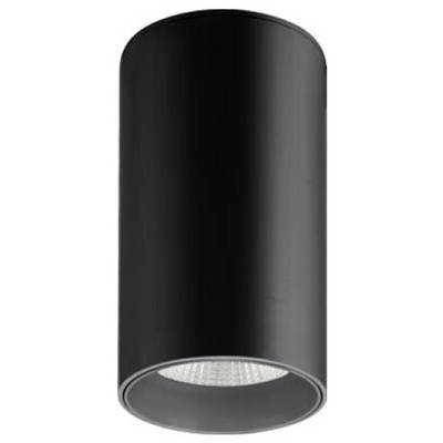 Projecteur de plafond cylindrique noir avec ouverture pour lumière LED encastrée