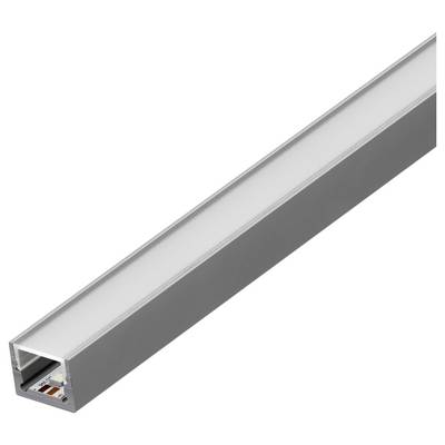 Un profilé aluminium pour LED avec un diffuseur transparent, contenant des bandes de LED, conçu pour un éclairage diffus dans les applications architecturales.