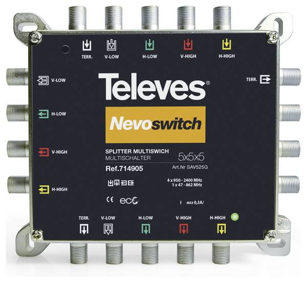 Televes SAV525G Répartiteur SAT  5 - 2400 MHz