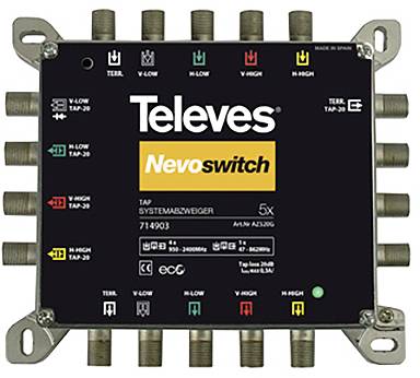 Televes AZS520G Dérivateur SAT 5 voies 5 - 2400 MHz-0
