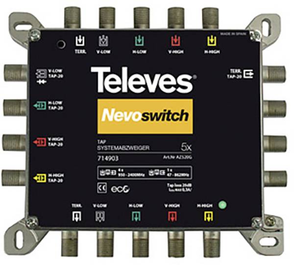 Televes AZS520G Dérivateur SAT 5 voies 5 - 2400 MHz