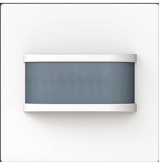 Appareil d'éclairage rectangulaire fixé au mur avec un panneau en verre dépoli encadré par deux bandes horizontales blanches.