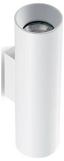 Luminaire mural cylindrique blanc avec le haut ouvert, présenté sur un fond uni.