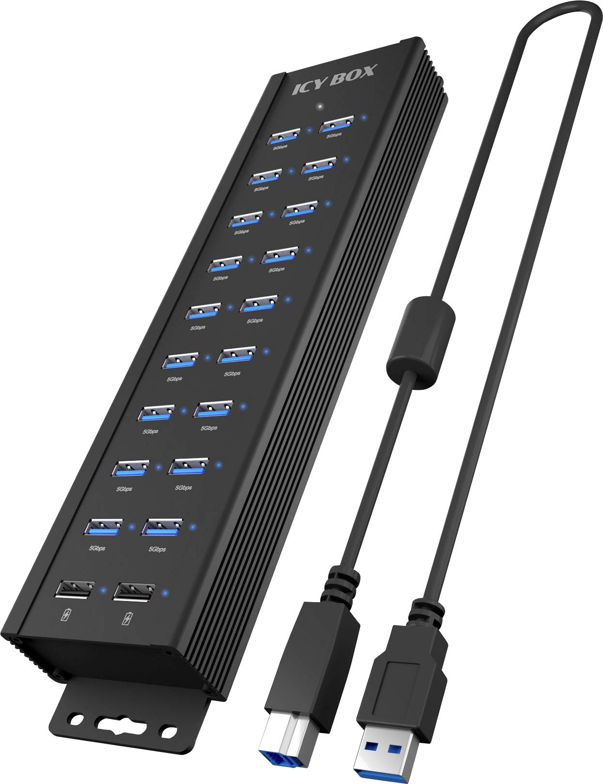 ICY BOX IB-HUB1720-U3 USB 3.2 Gen 1 (3.1 Gen 1) Type-B Noir