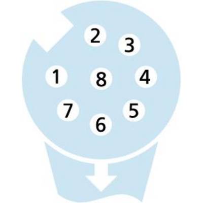 Seau avec écoulement d'eau et écrans numérotés : 1 à 8.