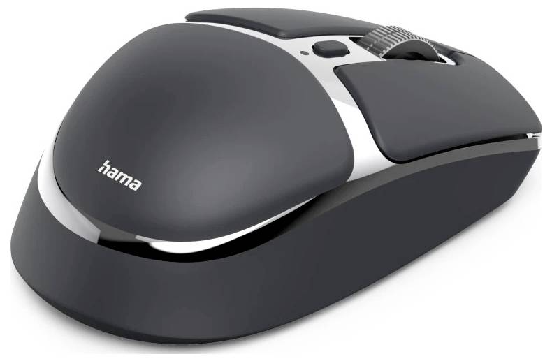 Une souris d'ordinateur sans fil au design épuré et ergonomique, dotée d'une molette de défilement et de boutons, adaptée à un usage quotidien.