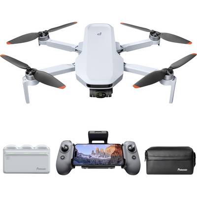 Drone avec caméra, télécommande avec support de smartphone, pack de batterie et mallette de transport, adapté à la photographie et à la vidéographie.