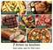 L'image montre sept méthodes de cuisson : Friture à air chaud, Poêlage, Cuisson au four, Grillage, Déshydratation, Max Crisp, Maintien au chaud. Texte : 'Peut tout ce que votre four peut faire'.