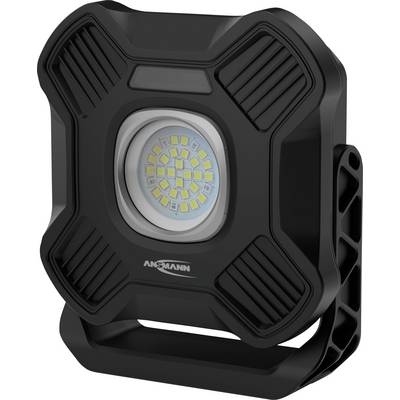 Une lampe de travail portable à LED avec un boîtier carré noir, dotée d'un réseau central de LED pour un éclairage puissant, conçue pour un positionnement polyvalent.