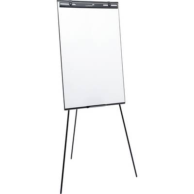 Un tableau à feuilles blanches vierge sur un support métallique noir, prêt pour des présentations ou des séances de brainstorming.