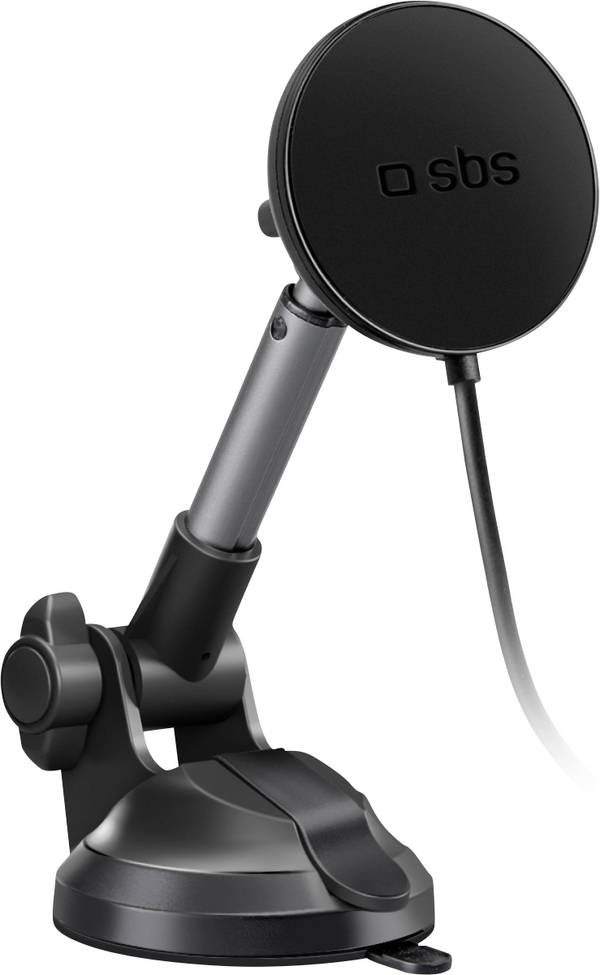 sbs mobile TESUPPMAG15WLONGARM ventouse Support de téléphone portable pour voiture fixation magnétique, avec fonction de charge par induction