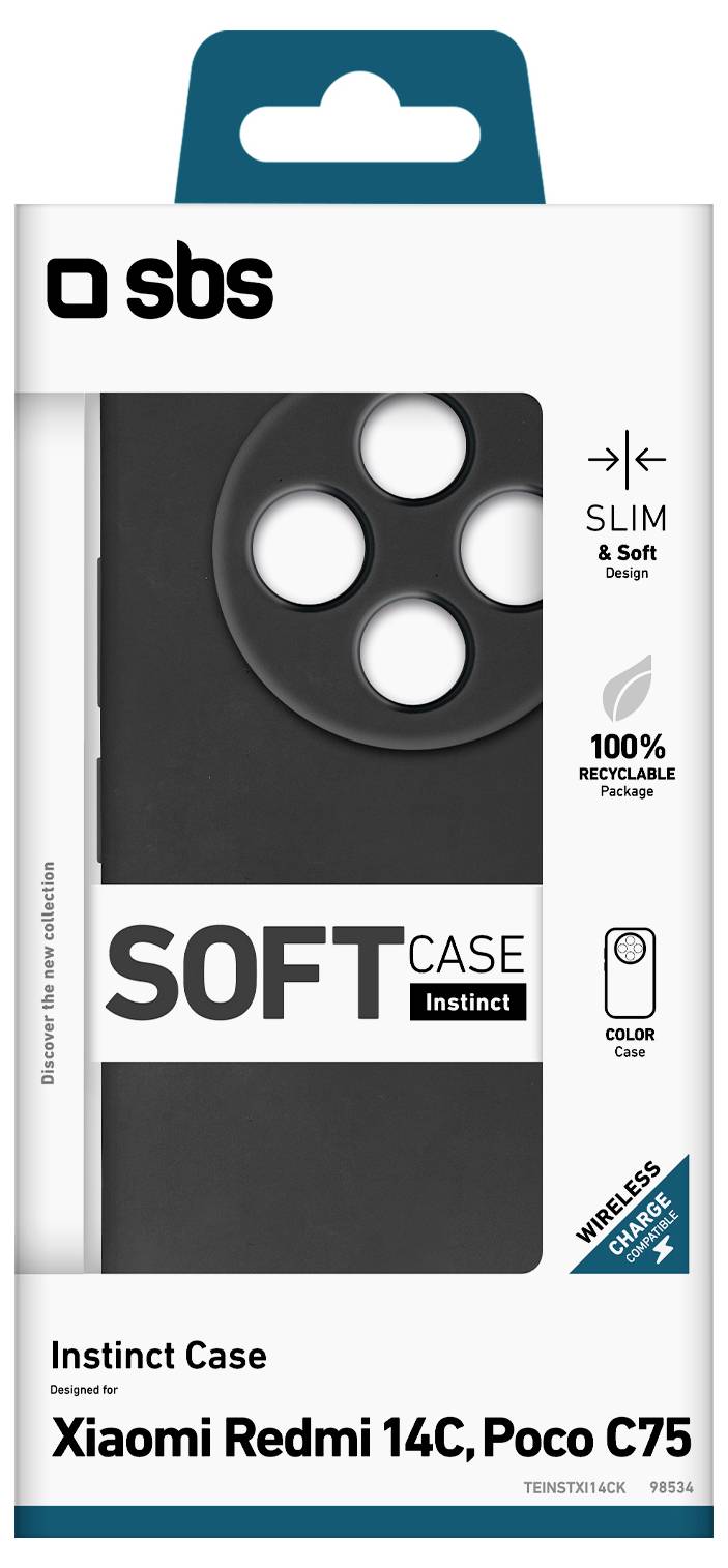 sbs mobile Coque Xiaomi Redmi 14C, Poco C75 noir TEINSTXI14CK-1