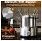 Ensemble de fondue en acier inoxydable avec huit fourchettes à fondue. Titre : 'L'acier inoxydable rencontre l'élégance'. Design haut de gamme et intemporel.