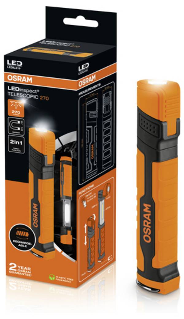 OSRAM LED Lampe de travail LEDinspect TELESCOPIC 270 270 lm LEDIL419
