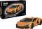 Boîte de maquette Revell Lamborghini Revuelto montrant une voiture de sport orange avec une image détaillée du modèle assemblé à côté.