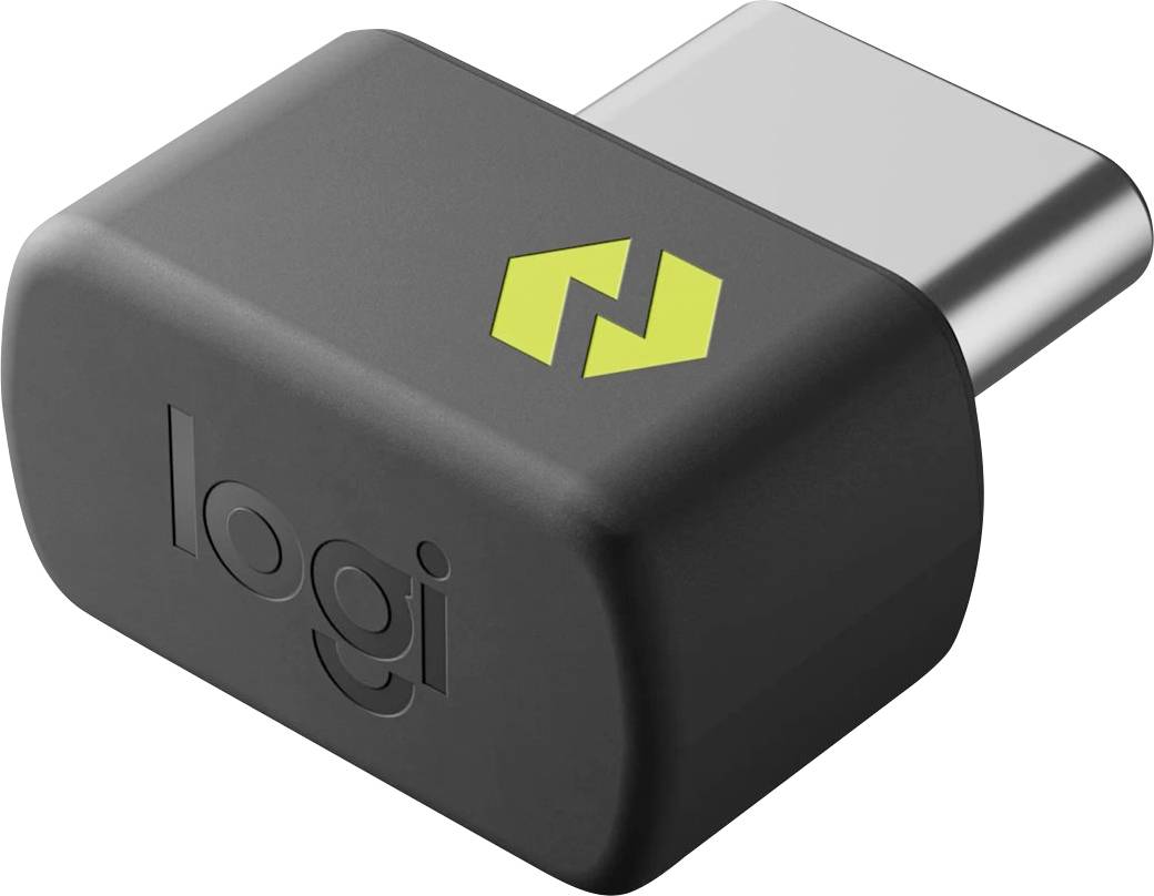 Un récepteur sans fil USB-C compact de marque 'logi', conçu pour une connectivité transparente avec les appareils compatibles.