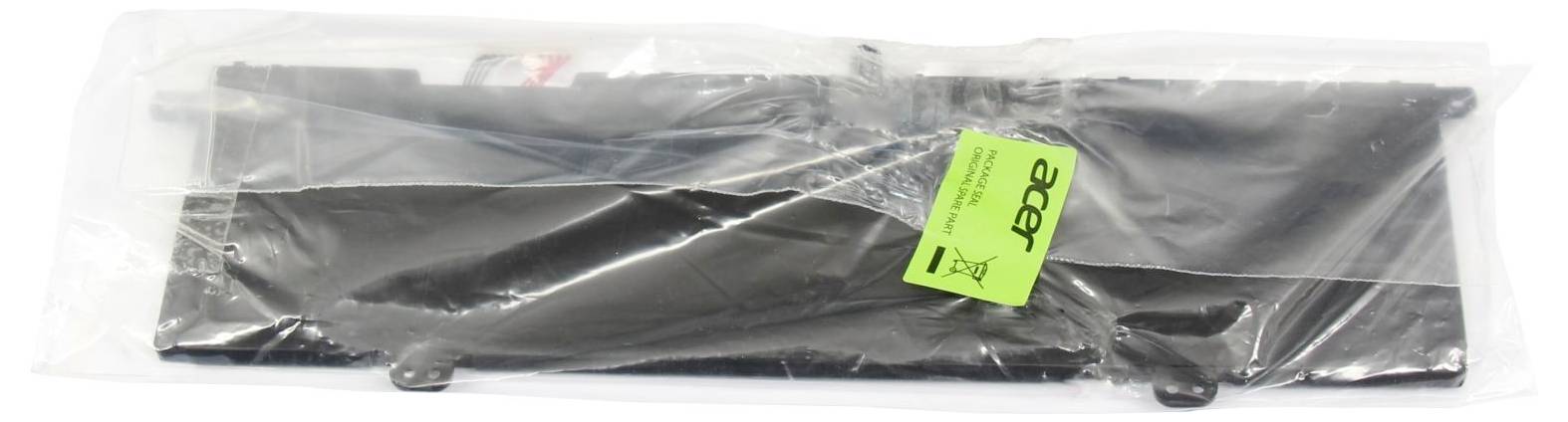 Batterie d'ordinateur portable Acer en plastique noir, enveloppée de film plastique, portant une étiquette verte affichant la marque 'Acer'.