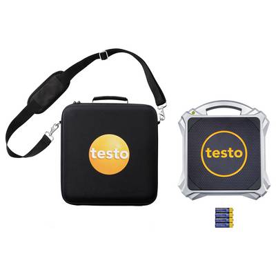 Boîtier de caméra thermique et appareil avec batteries. Le boîtier et l'appareil portent tous deux le logo testo.