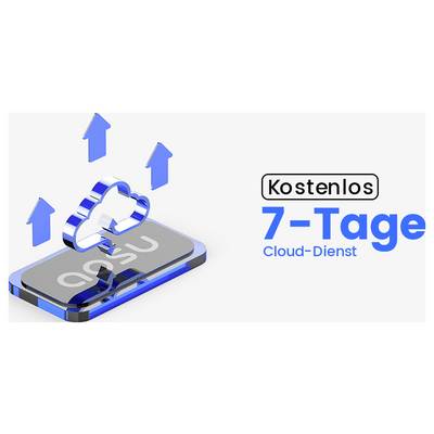 Un smartphone affichant un nuage et trois flèches, accompagné du texte : « Service Cloud gratuit de 7 jours »