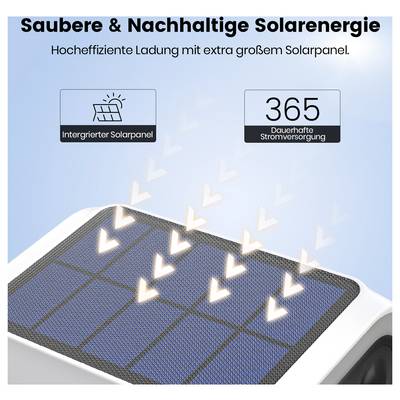 Appareil de panneau solaire avec le texte « Énergie solaire propre et durable » et « Alimentation électrique permanente 365 jours »