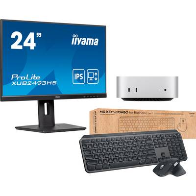Apple Business Bundle: Apple Mac Mini, Iiyama ProLite XUB2493HS-B6 23.8" moniteur, combo de clés Logitech MX, câble HDMI-0