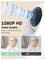 Une caméra de sécurité fait la publicité d'une « Qualité vidéo HD 1080P » avec fonction zoom, montrant une image de bébé plus nette en 1080P par rapport au 720P.