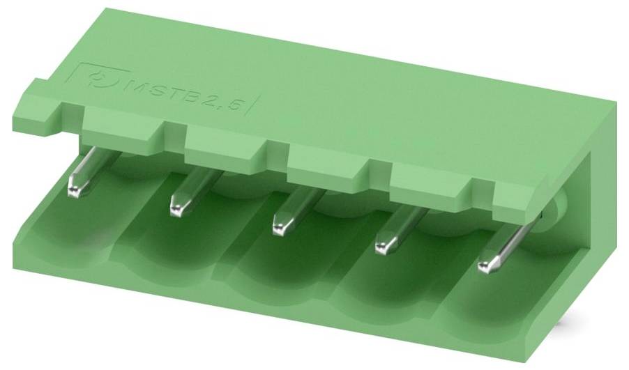 Prise verte à 10 broches avec trous de passage, utilisée pour les connexions de circuits électroniques.