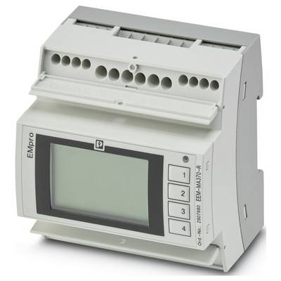 Module électronique de marque « Empro » avec boutons et écran d'affichage, disposant de plusieurs connexions de bornes, utilisé pour la gestion de l'énergie.