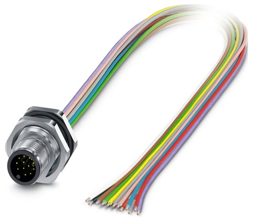 Un connecteur métallique avec plusieurs fils colorés s'étendant, utilisé pour l'électronique et fournissant plusieurs connexions par un seul assemblage.