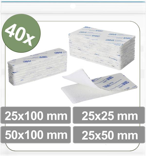Quadrios 25CA683 Pastilles rondes auto-agrippantes à coller partie velours et partie agrippante (L x l) 50 mm x 100 mm blanc 40 pc(s)