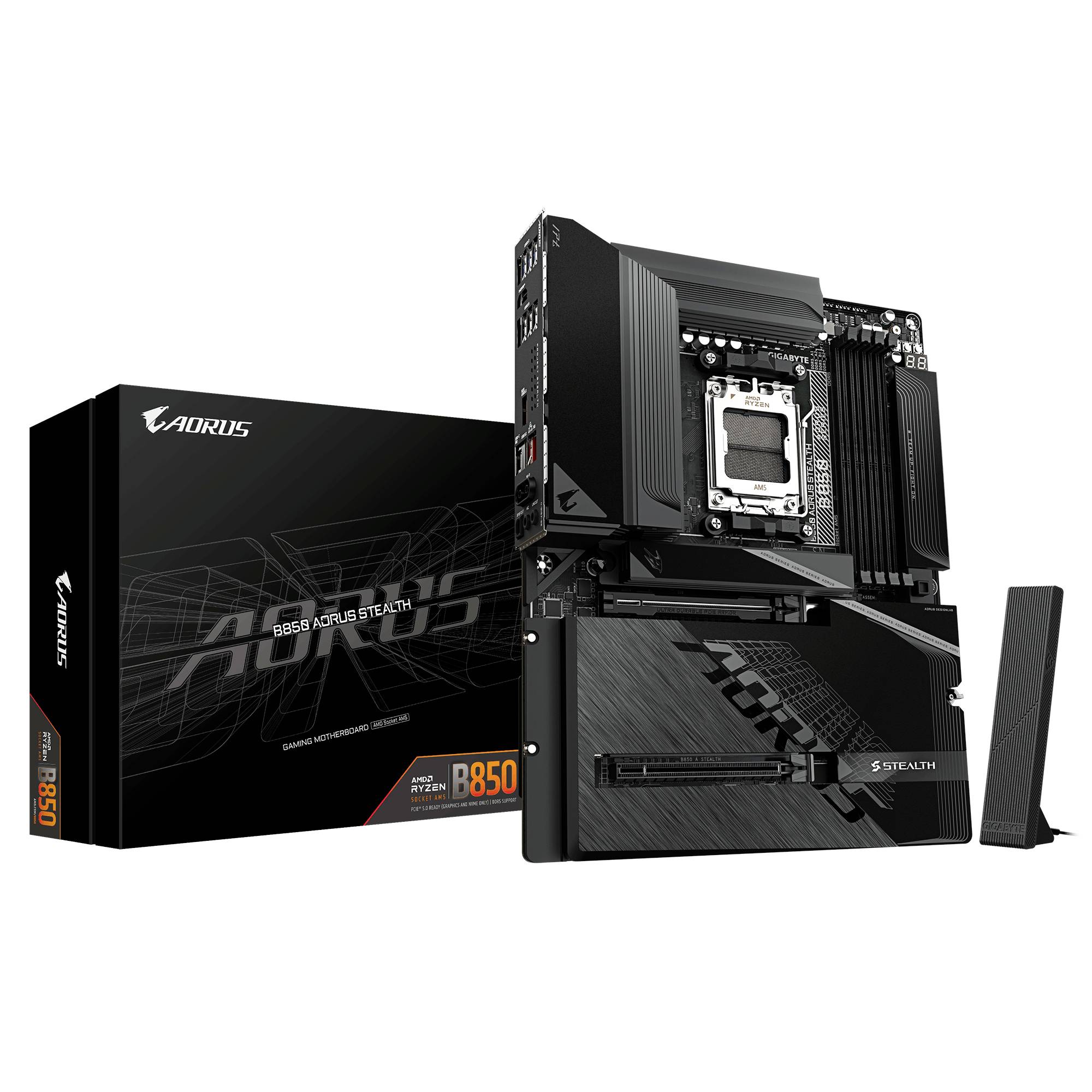 Gigabyte Gigabyte GA-B850 AORUS STEALTH ICE (AM5) Carte mère Socket (PC) AMD® AM5 Facteur de forme (détails) ATX Chipset-0