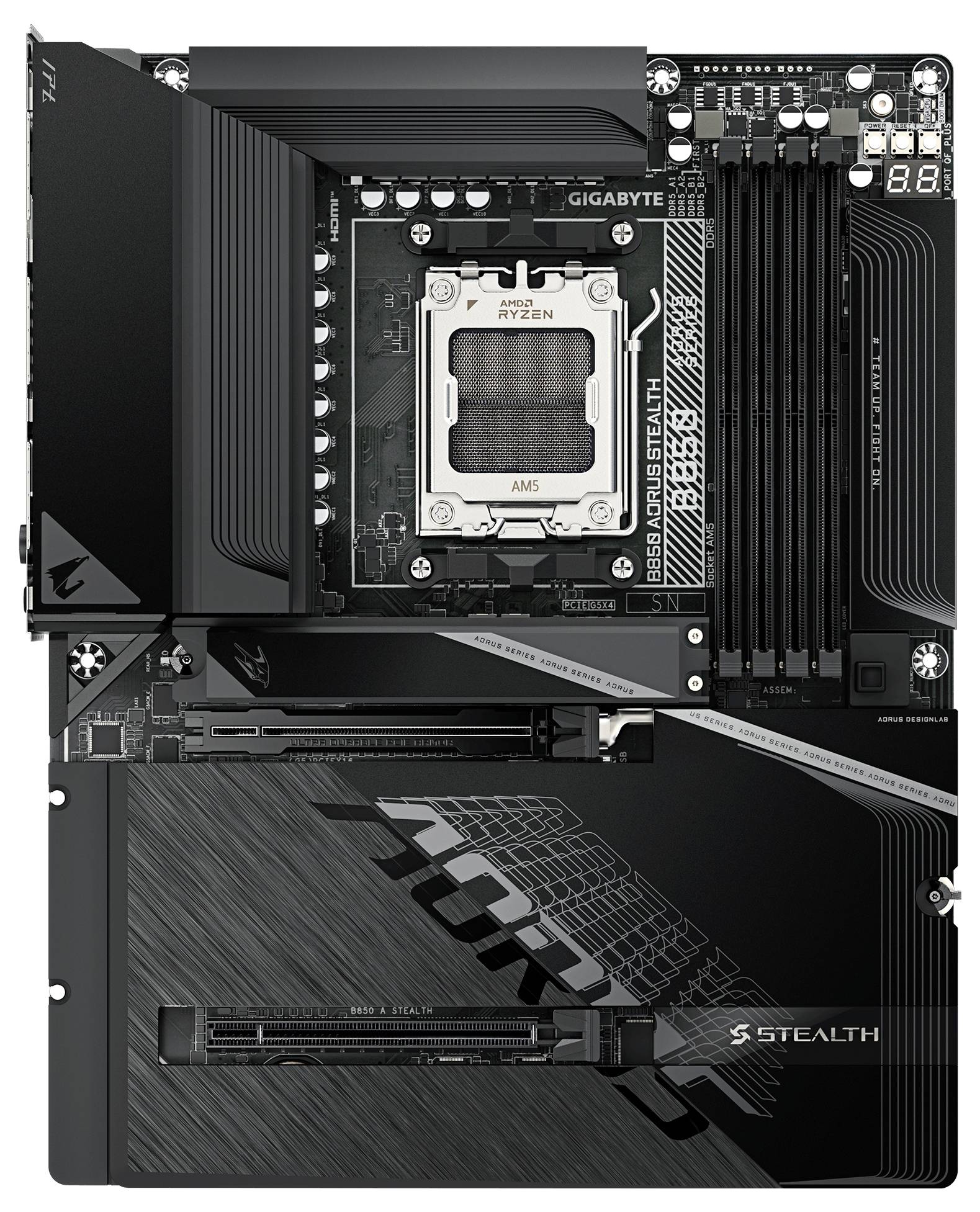 Gigabyte Gigabyte GA-B850 AORUS STEALTH ICE (AM5) Carte mère Socket (PC) AMD® AM5 Facteur de forme (détails) ATX Chipset-1