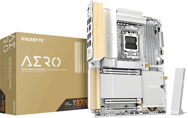 Gigabyte X870E AERO X3D WOOD Carte mère Socket (PC) AMD® AM5 Facteur de forme (détails) ATX Chipset de la carte mère AMD® X870E